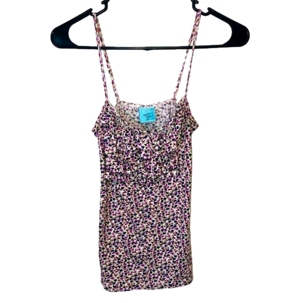 H.I.P Ruffle Front Floral Print Tank Top